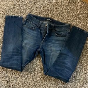 Express dark wash skinny jeans